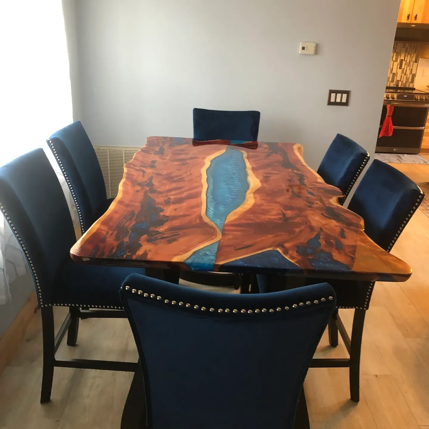 Modern table set with river design